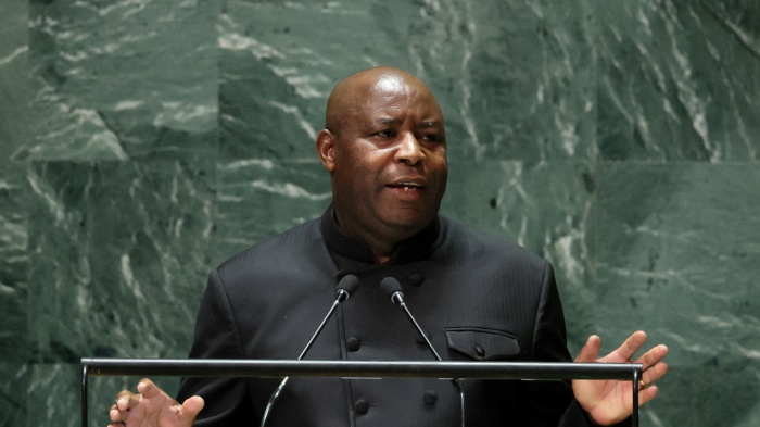 Burundi President Evariste Ndayishimiye addresses the U.N. General Assembly in New York City, September 21, 2023.